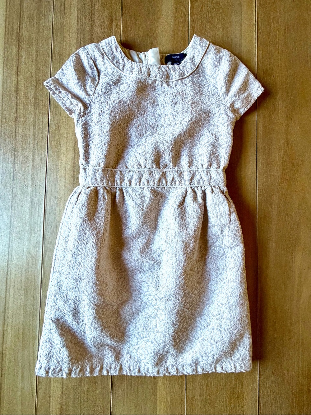 GAP Girls Light Pink Textured Short-Sleeve Dress